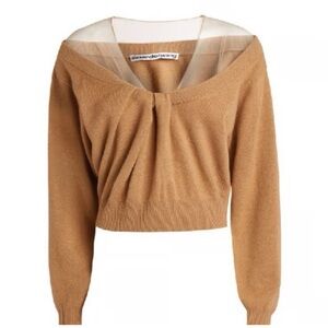Alexander Wang Alexander Wang Illusion Tulle Drape Sweater